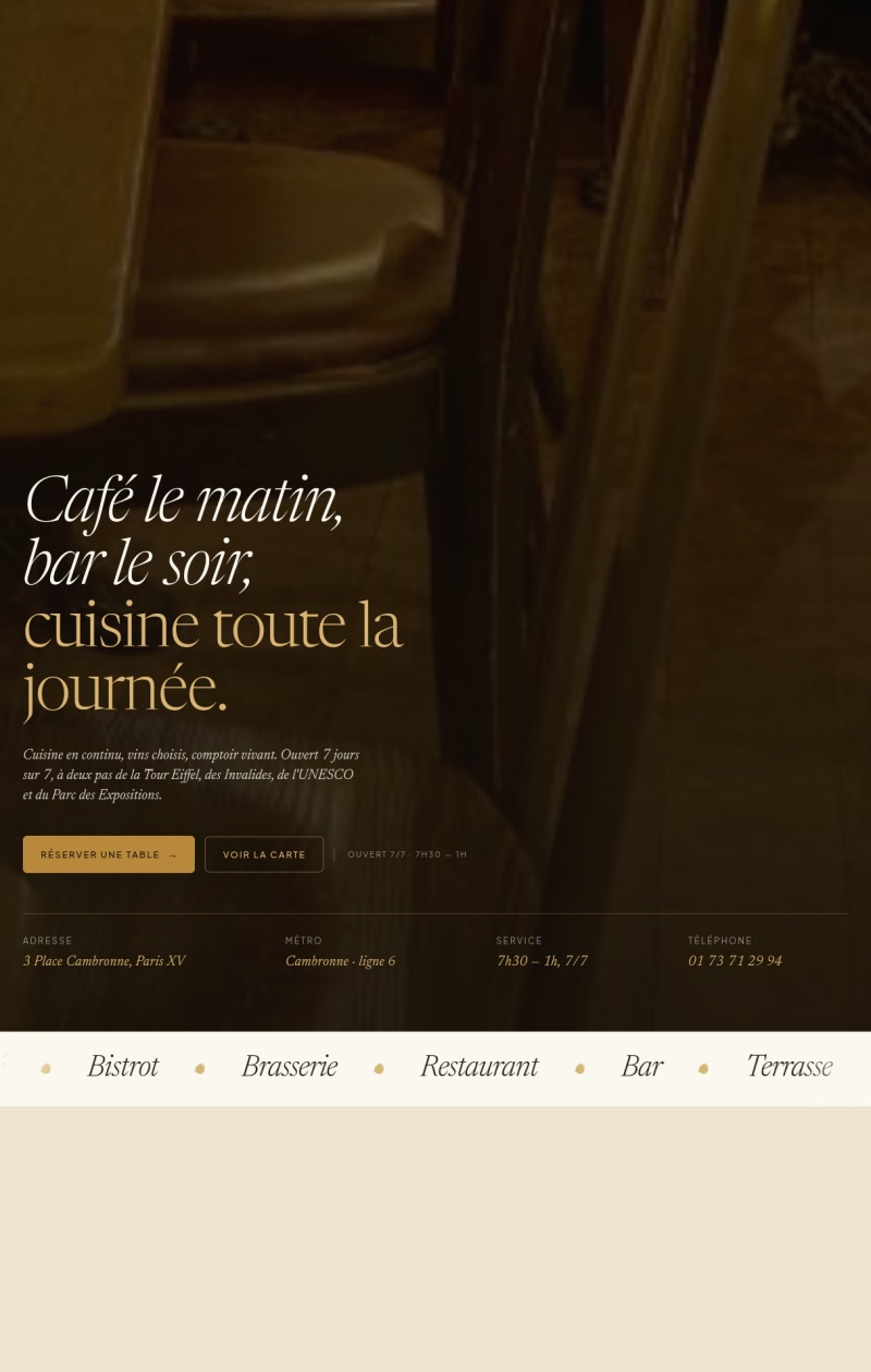 Aperçu du site vitrine Café Piou